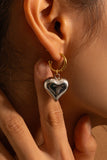 Stetnode Peach Heart Drop Earrings