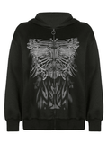 Stetnode Front Zip Printed Hoodie