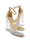 Stetnode High Rise Platform Block High Heels - Gold