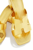 Stetnode Carina Block Heel Mules - Gold