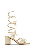 Stetnode Fantasy Embellished Around The Ankle Coil Block Heels - Gold