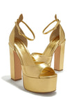 Stetnode Avani Block High Heel Platforms - Gold