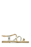 Stetnode Caicos Island Strappy Flat Sandals - Gold