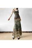 Stetnode Gothic Forest Print Maxi Dress