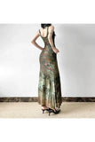 Stetnode Gothic Forest Print Maxi Dress