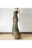 Stetnode Gothic Forest Print Maxi Dress