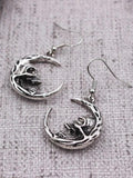 Stetnode Gothic Punk Skull Crescent Moon Drop Earrings