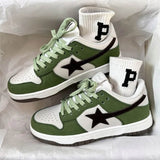 Stetnode back to school Green & Black Aesthetic Star Sneakers