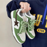 Stetnode back to school Green & Black Aesthetic Star Sneakers