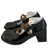 Stetnode Heart Buckle Mary Jane Shoes