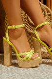 Stetnode  Platform Block High Heels - Yellow