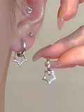 Stetnode Hollow Out Star Rhinestone Hoop Earring