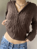 Stetnode Hooded Cable Knit Cardigan