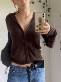 Stetnode Hooded Crop Knit Cardigan