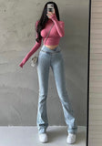 Stetnode back to school spring outfit Kara Slim Denim V Waist Flare Jeans Pants