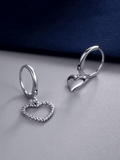 Stetnode Irregular Heart Pendant Hoop Earring