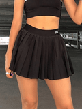 Stetnode Lined Detail Embroidery Pleated Mini Skirt