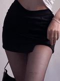 Stetnode Lined Detail Split Mini Skirt