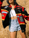 Stetnode Logo Graphic Oversized Varsity Jacket