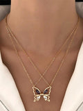 Stetnode Magnetic Shimmering Butterfly Pendant Necklace