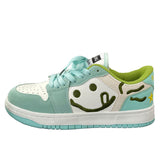 Stetnode back to school Smiling Face Embroidery Mint Green Sneakers