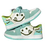 Stetnode back to school Smiling Face Embroidery Mint Green Sneakers