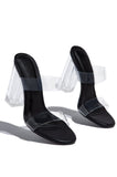 Stetnode Your Next Date Clear Strap Block Heel Mules - Black