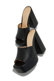 Stetnode  Platform Block Heel Mules - Black