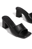 Stetnode Valentine Block Heel Mules - Black PU