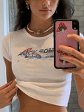 Stetnode Moto Car Printed Crop Top