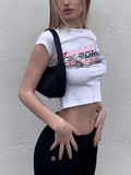 Stetnode Moto Car Printed Crop Top