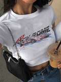 Stetnode Moto Car Printed Crop Top