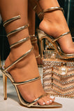 Stetnode Nathalie Around The Ankle Coil High Heels - Gold