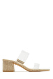 Stetnode Yara Clear Strap Block Mid Heel Mules - Natural