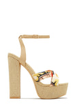 Stetnode The Tropics Platform Block High Heels - Nude