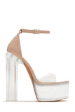 Stetnode High Rise Platform Block High Heels - Gold