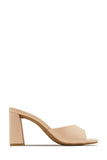 Stetnode Layla Block Heel Mules - Nude PU