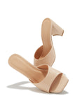 Stetnode Layla Block Heel Mules - Nude PU