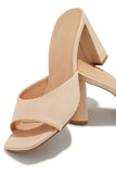 Stetnode Layla Block Heel Mules - Nude PU