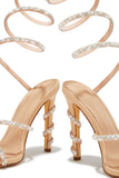 Stetnode Andria Embellished Around The Ankle Coil Heels - Nude