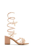 Stetnode Fantasy Embellished Around The Ankle Coil Block Heels - Gold