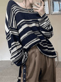 Stetnode Oversized Stripe Jumper Knit Sweater