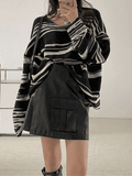 Stetnode Oversized Stripe Jumper Knit Sweater