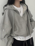 Stetnode Oversized Zip Up Gray Hoodie