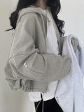 Stetnode Oversized Zip Up Gray Hoodie