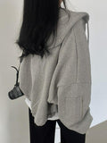 Stetnode Oversized Zip Up Gray Hoodie