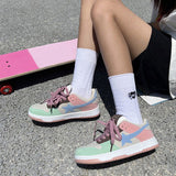 Stetnode back to school Pastel Color Block Star Sneakers