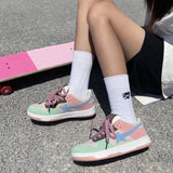 Stetnode back to school Pastel Color Block Star Sneakers