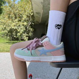 Stetnode back to school Pastel Color Block Star Sneakers