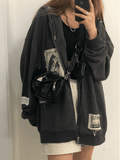 Stetnode Patchwork Oversized Zip Up Hoodie